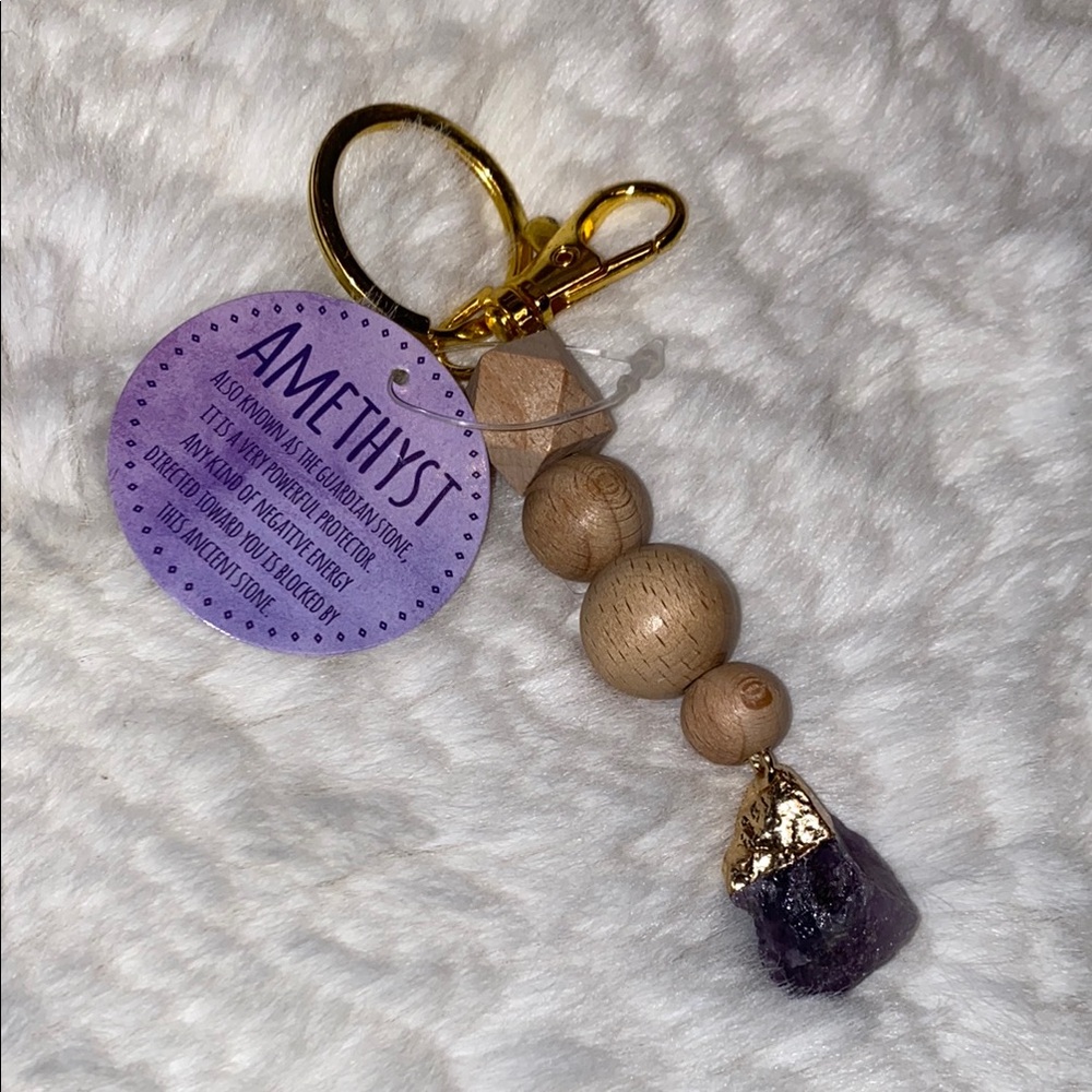 Raw Amethyst Guardian Crystal Charm